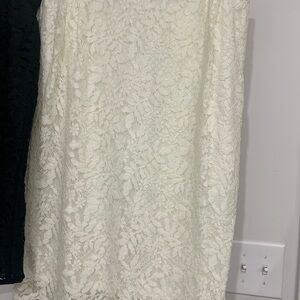Cream Lace pencil skirt